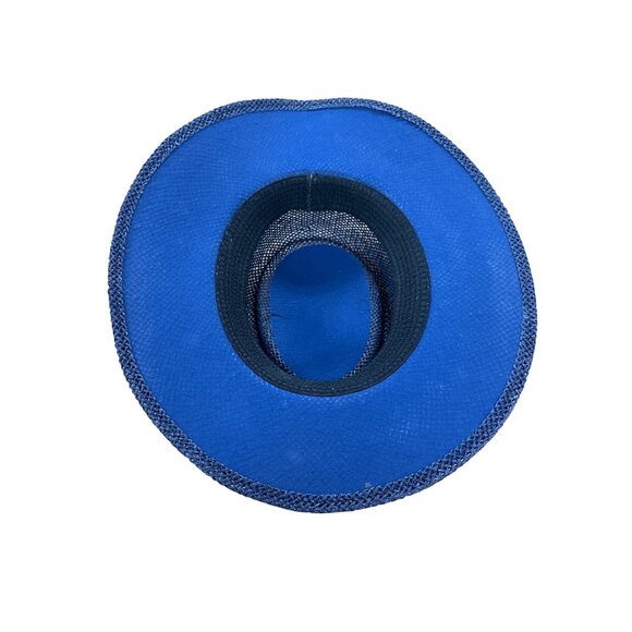 Unisex Blue and Navy Shark Vacation Straw Hat - Picture 5 of 6